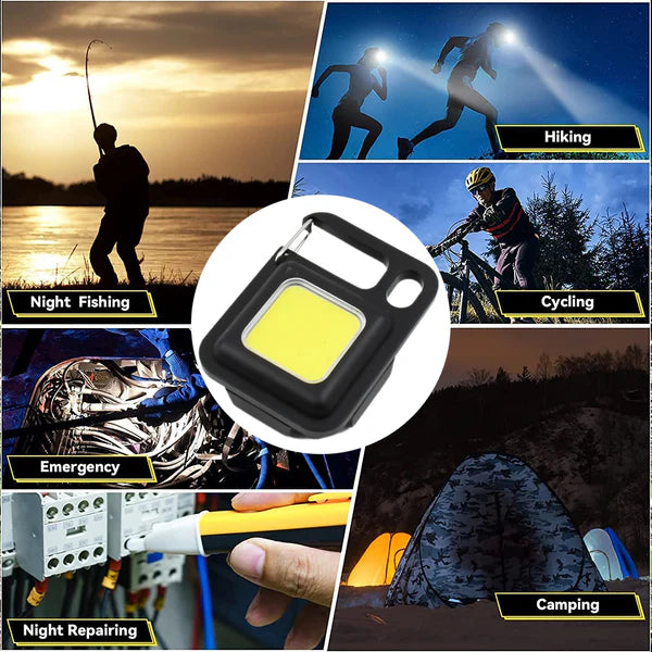 LED Battery Operated Keychain Flashlight with Folding Bracket Bottle Opener (1 Pc)